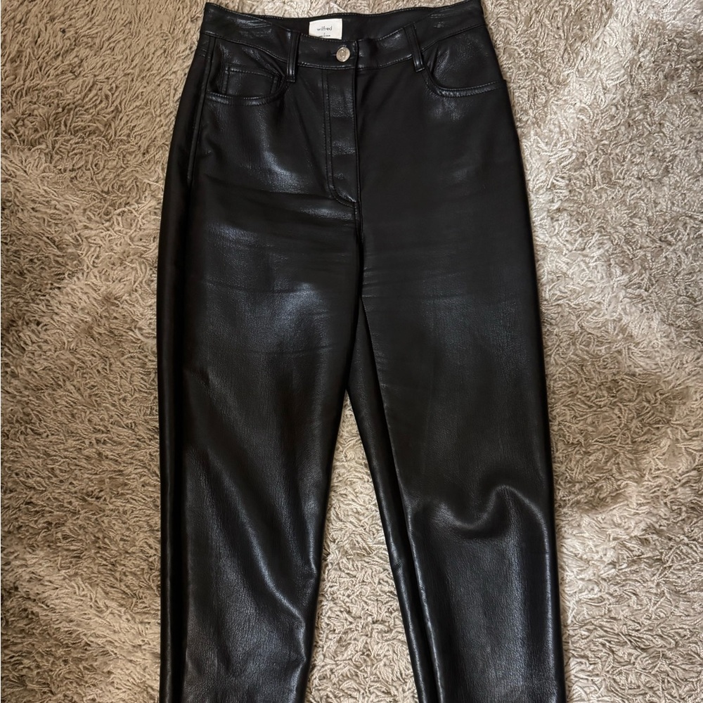 Wilfred Straight Leg Leather Pants